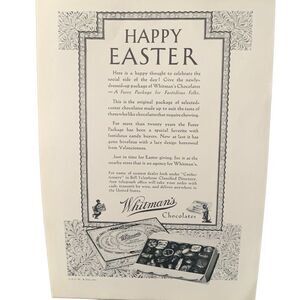 Vintage 1931 Whitman’s Chocolate Happy Easter Ad Advertisement